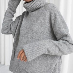 & Other Stories Oversized Grey Turtleneck Sweater